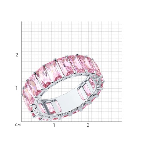 Кольцо из серебра с фианитами из серебро — вид 5