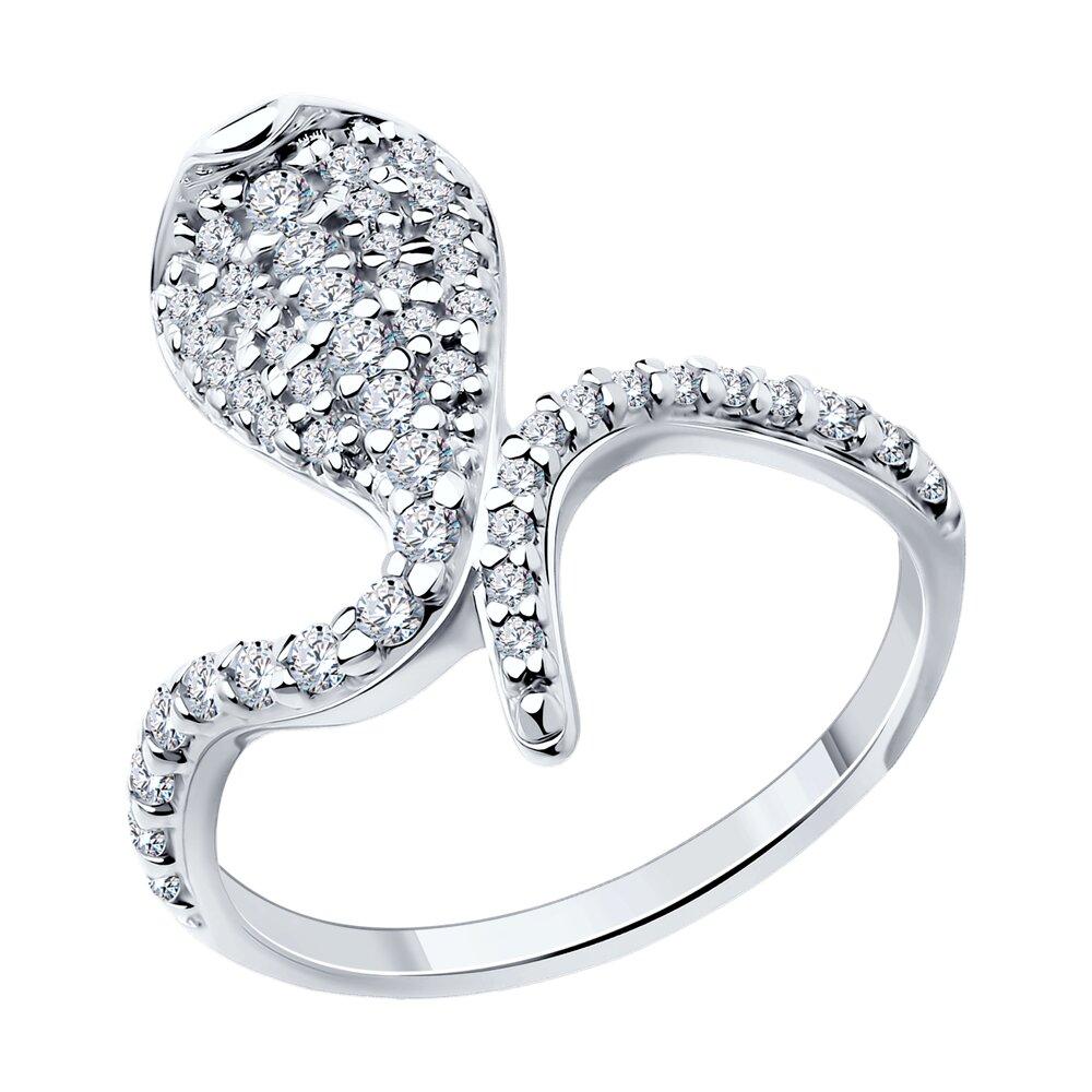 Кольцо из серебра с фианитами - видео на модели