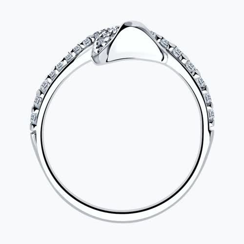 Кольцо из серебра с фианитами из серебро — вид 2