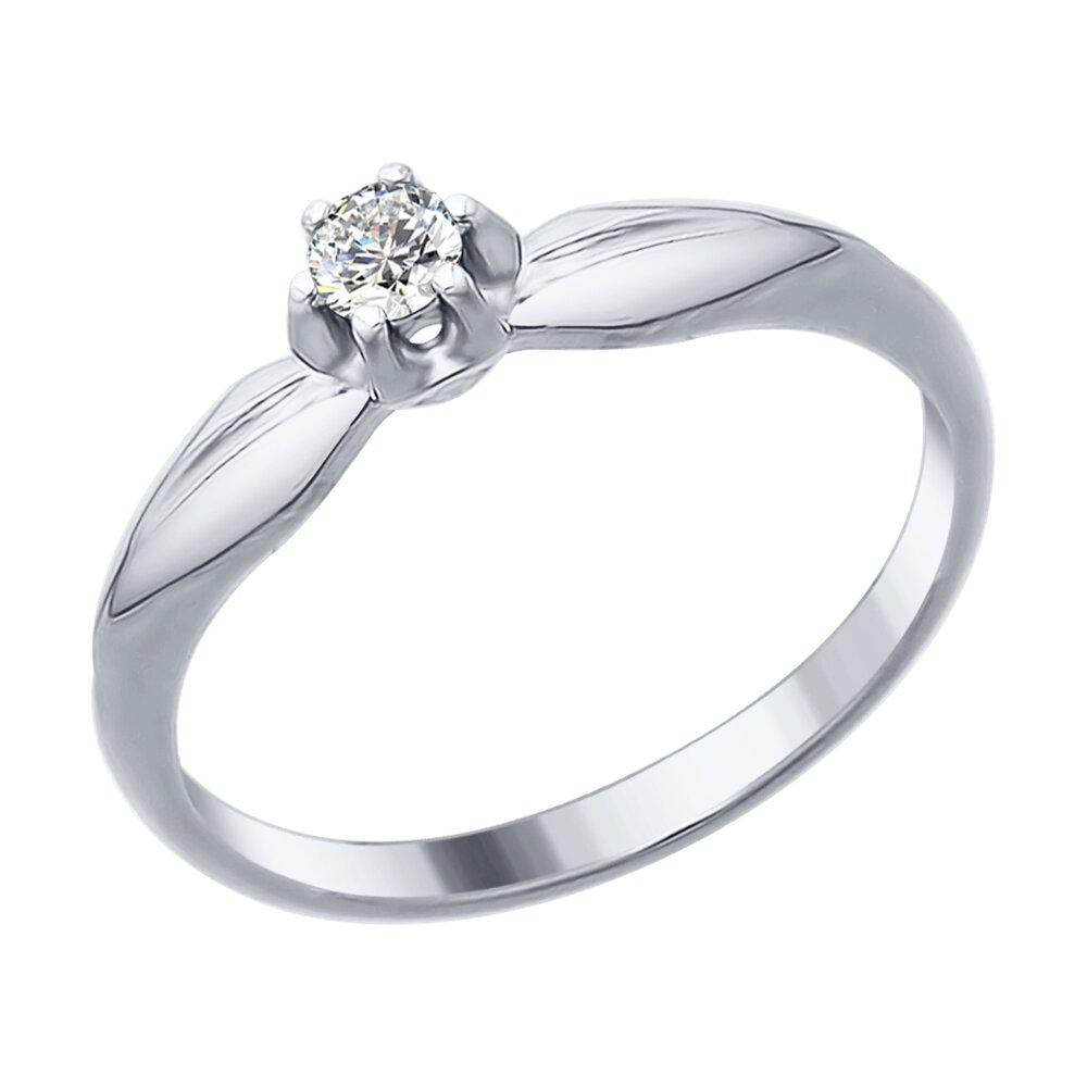 Кольцо из серебра с фианитом - видео на модели