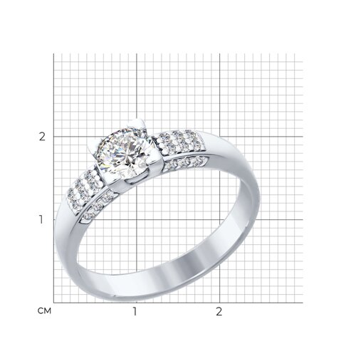 Кольцо из серебра с фианитами из серебро — вид 4