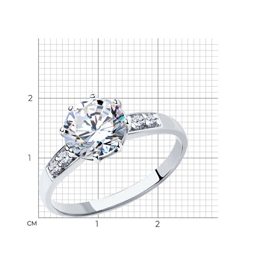 Кольцо из серебра с фианитами из серебро — вид 4