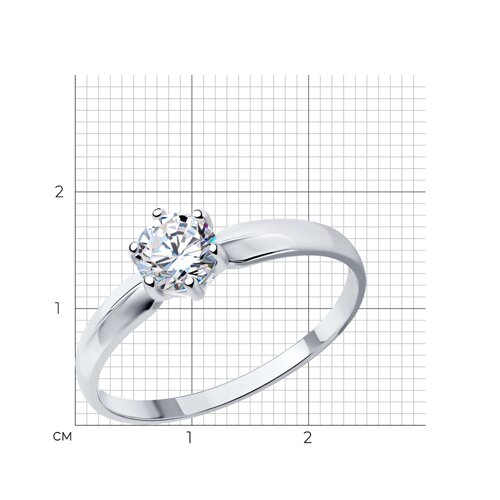 Кольцо из серебра с фианитом из серебро — вид 4