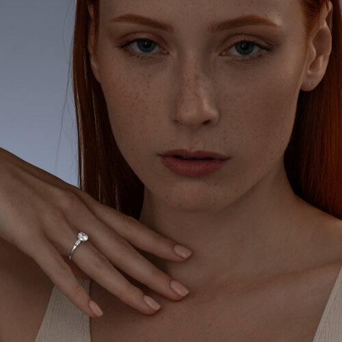 Кольцо из серебра с фианитами из серебро — вид 3