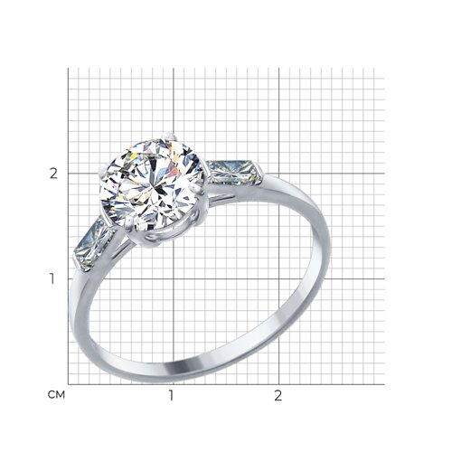 Кольцо из серебра с фианитами из серебро — вид 4