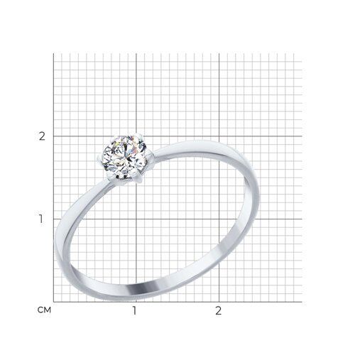 Кольцо из серебра с фианитом из серебро — вид 4