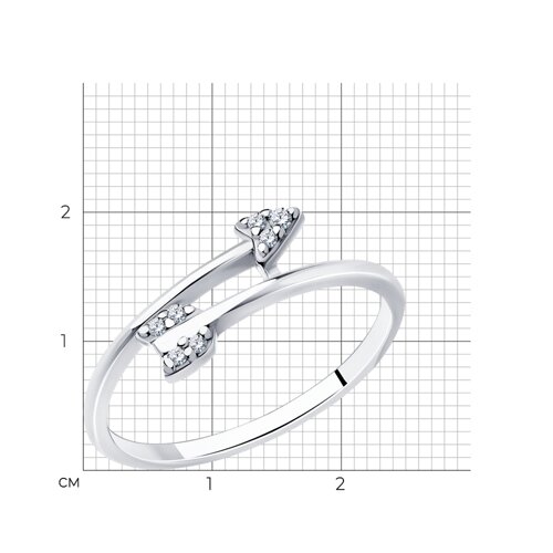 Кольцо из серебра с фианитами из серебро — вид 4