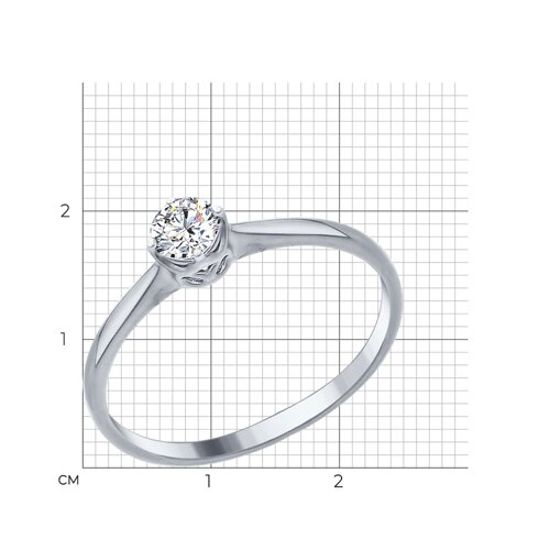 Кольцо из серебра с фианитом из серебро — вид 4