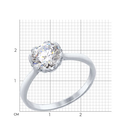 Кольцо из серебра с фианитом из серебро — вид 4