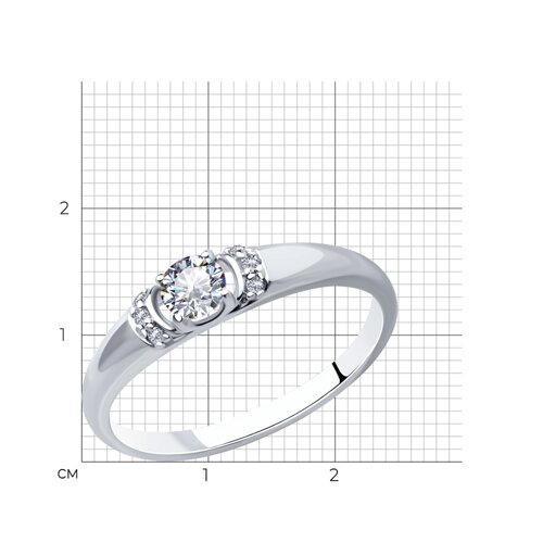 Кольцо из серебра с фианитами из серебро — вид 4