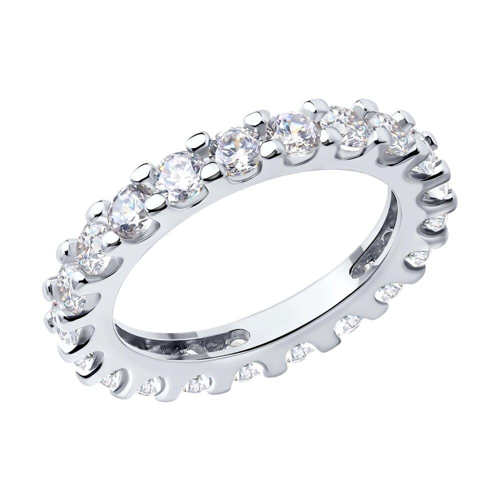 Кольцо из серебра с фианитами - видео на модели