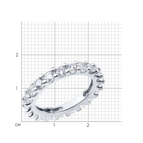 Кольцо из серебра с фианитами из серебро — вид 3