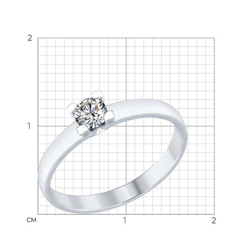 Кольцо из серебра с фианитом из серебро — вид 4