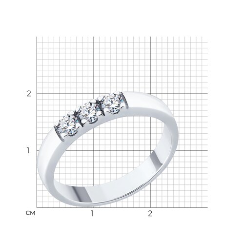 Кольцо из серебра с фианитами из серебро — вид 4