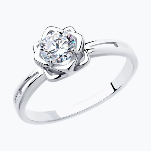 Кольцо из серебра с фианитом - видео на модели