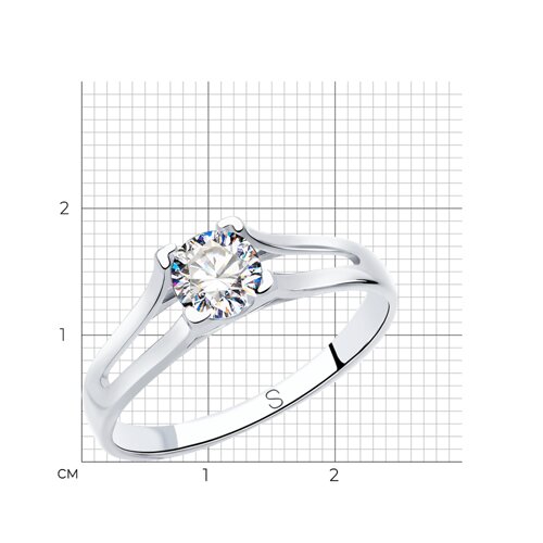 Кольцо из серебра с фианитом из серебро — вид 4