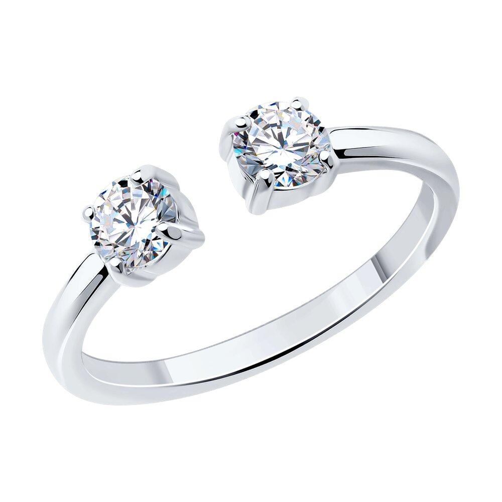 Кольцо из серебра с фианитами - видео на модели