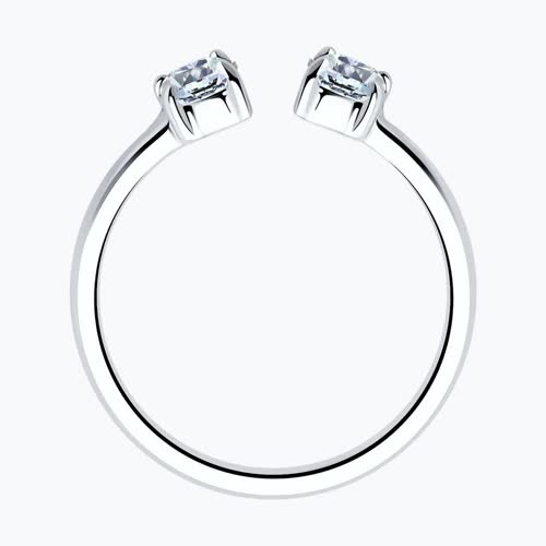 Кольцо из серебра с фианитами из серебро — вид 2