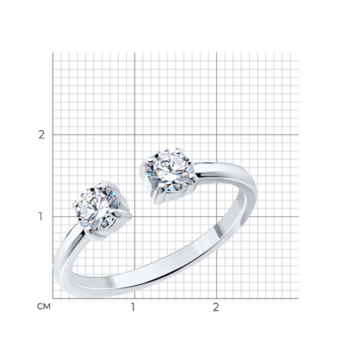 Кольцо из серебра с фианитами из серебро — вид 4