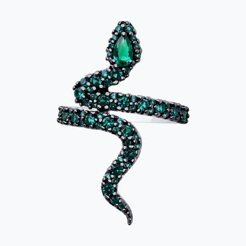 Кольцо из серебра с фианитами из серебро — вид 2