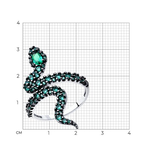 Кольцо из серебра с фианитами из серебро — вид 4