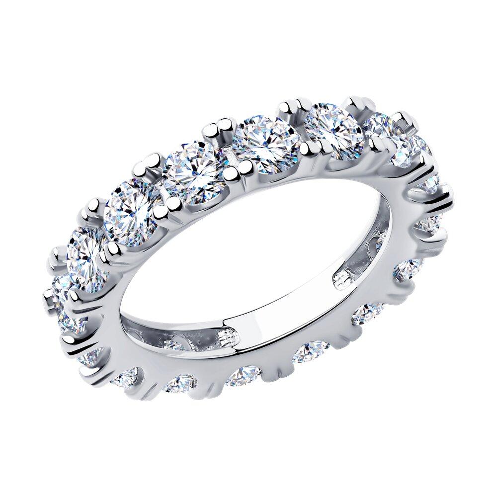 Кольцо из серебра с фианитами - видео на модели