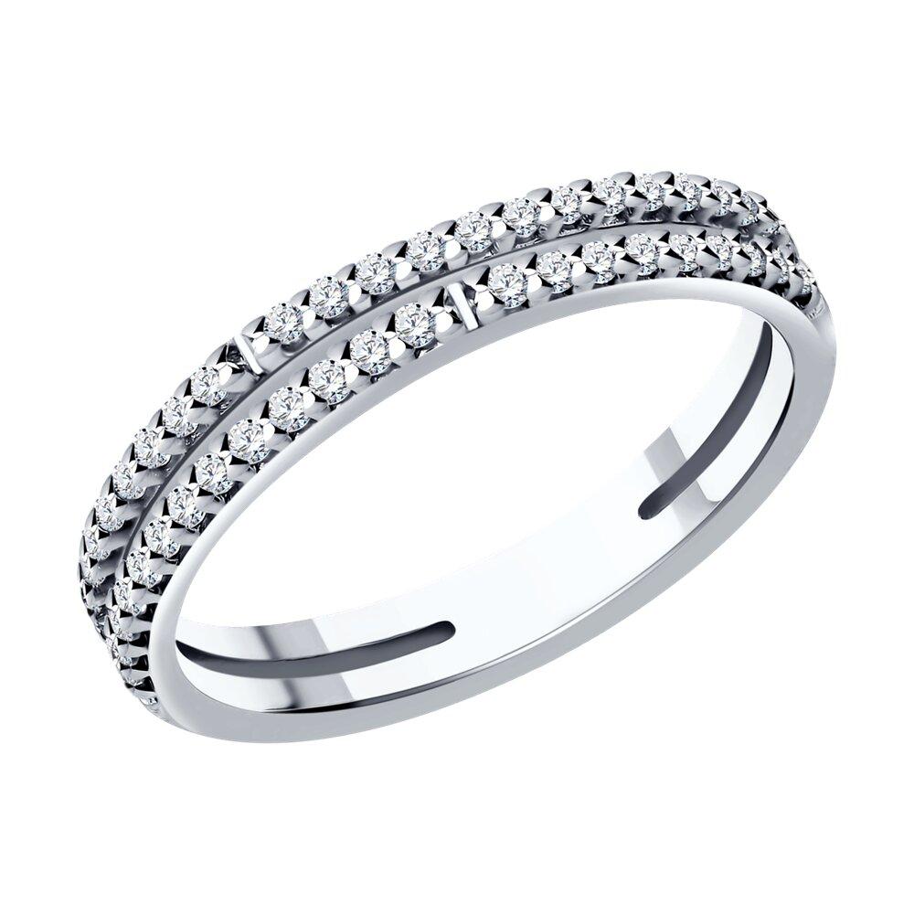 Кольцо из серебра с фианитами - видео на модели