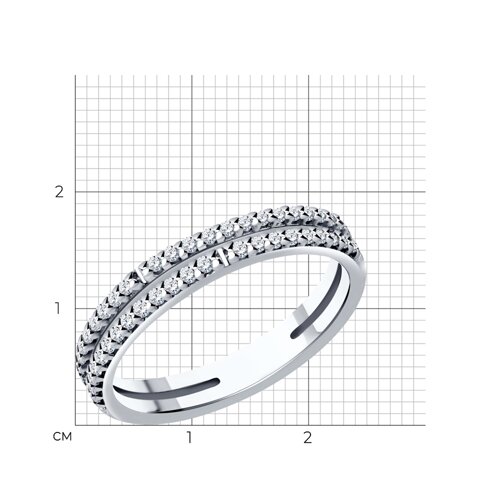 Кольцо из серебра с фианитами из серебро — вид 5