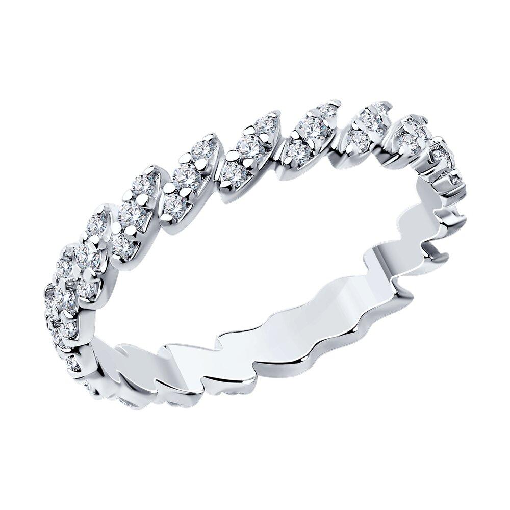 Кольцо из серебра с фианитами - видео на модели