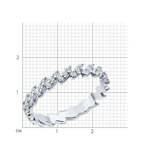 Кольцо из серебра с фианитами из серебро — вид 4