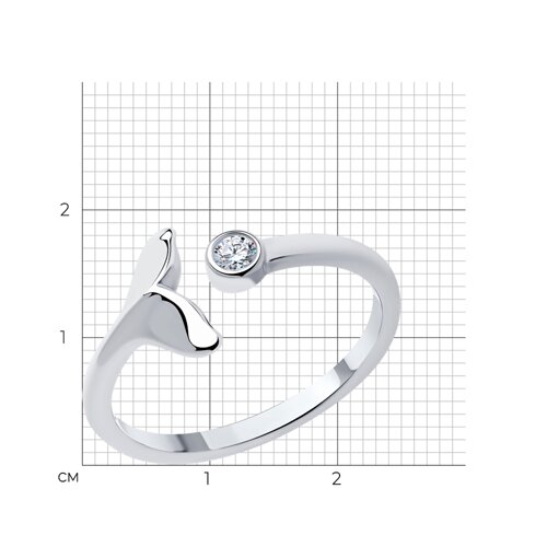 Кольцо из серебра с фианитом из серебро — вид 4