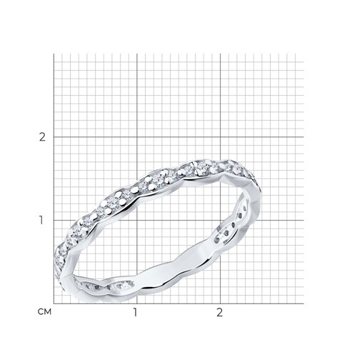 Кольцо из серебра с фианитами из серебро — вид 5