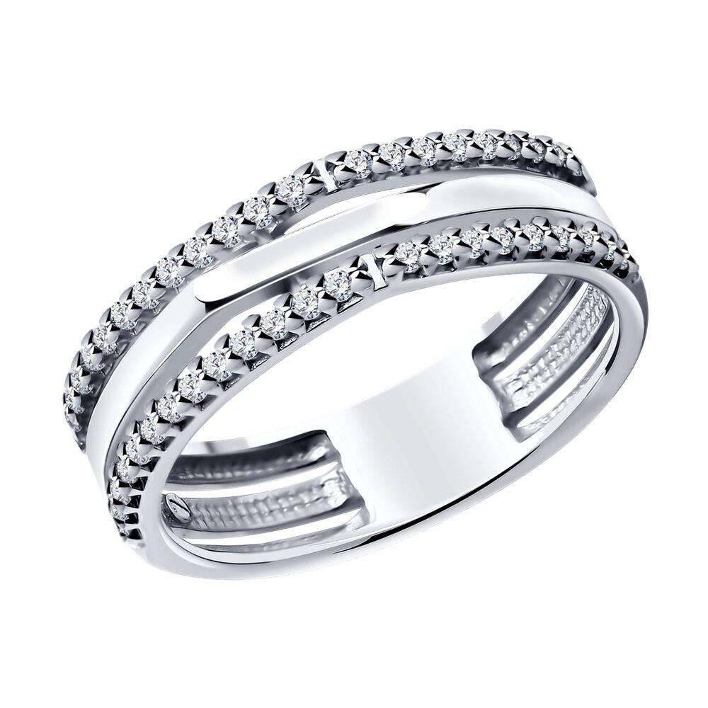 Кольцо из серебра с фианитами