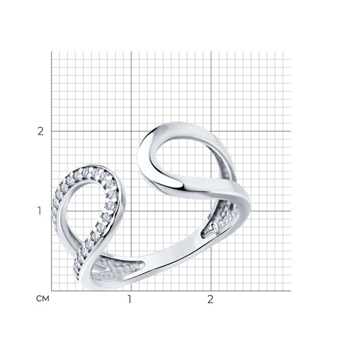 Кольцо из серебра с фианитами из серебро — вид 5