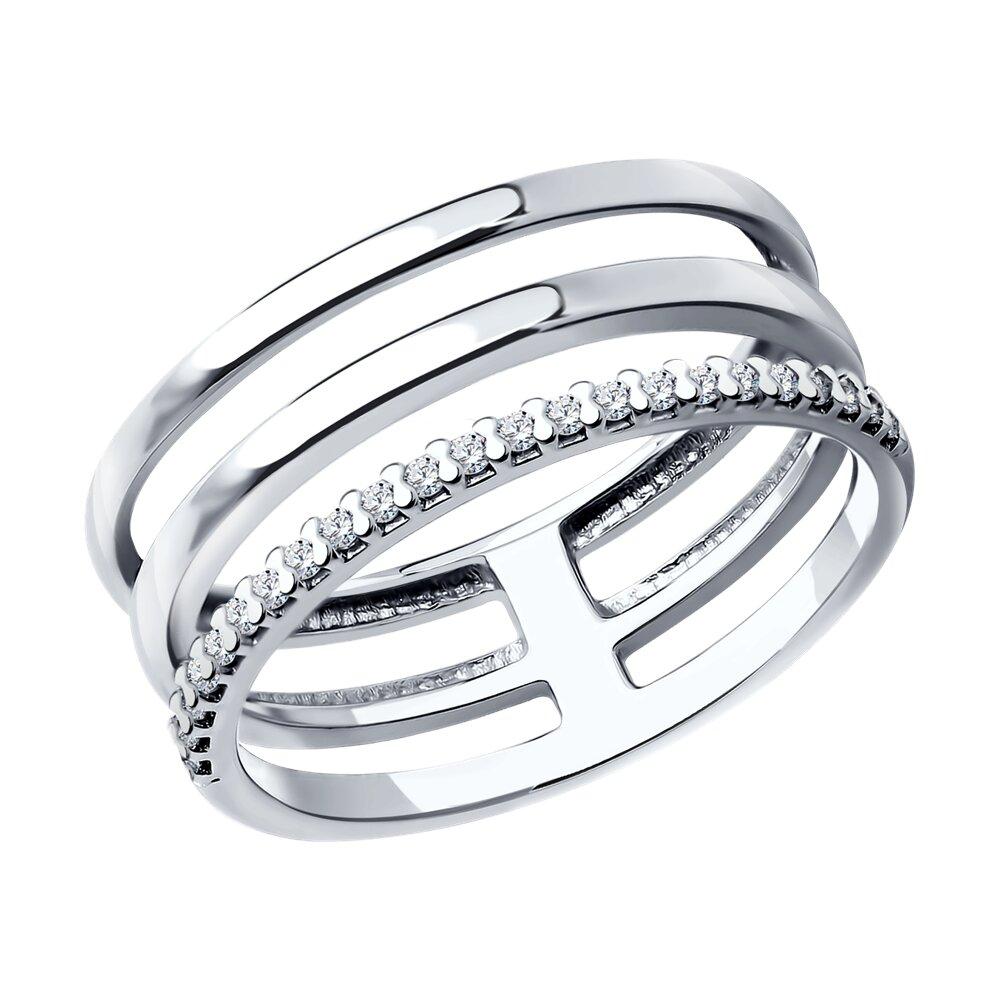 Кольцо из серебра с фианитами - видео на модели