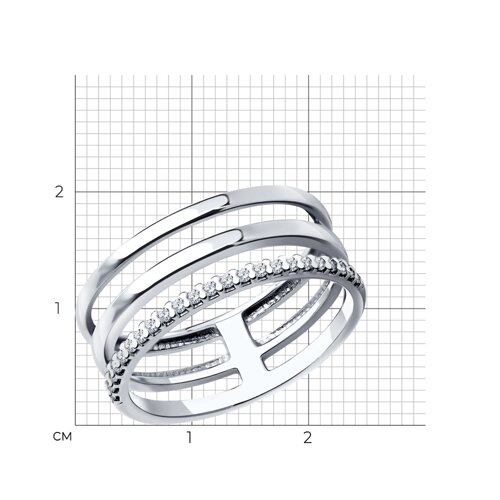 Кольцо из серебра с фианитами из серебро — вид 5