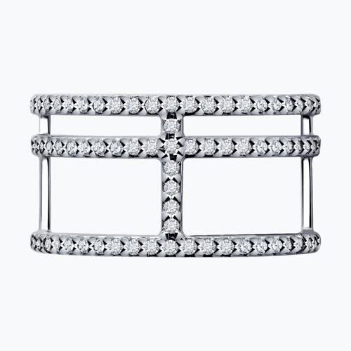 Кольцо из серебра с фианитами из серебро — вид 2