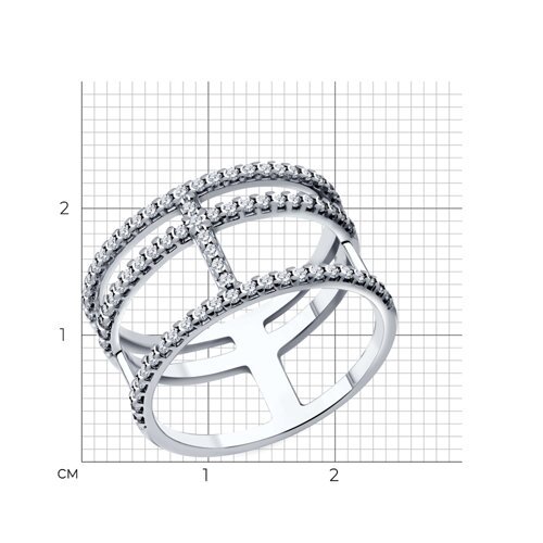 Кольцо из серебра с фианитами из серебро — вид 4
