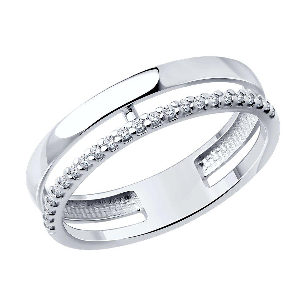 Кольцо из серебра с фианитами - видео на модели