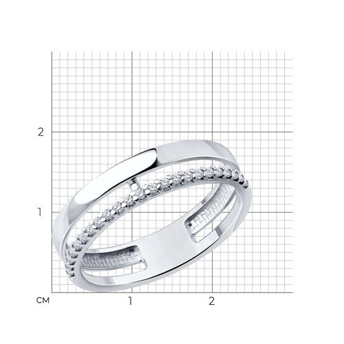 Кольцо из серебра с фианитами из серебро — вид 5