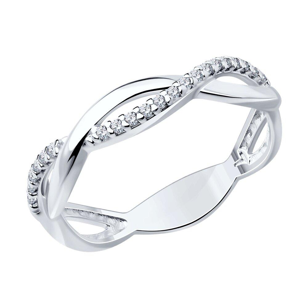 Кольцо из серебра с фианитами - видео на модели