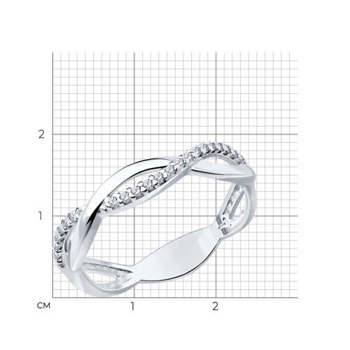 Кольцо из серебра с фианитами из серебро — вид 5