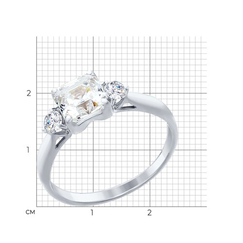 Кольцо из серебра с фианитами из серебро — вид 3