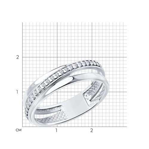 Кольцо из серебра с фианитами из серебро — вид 5