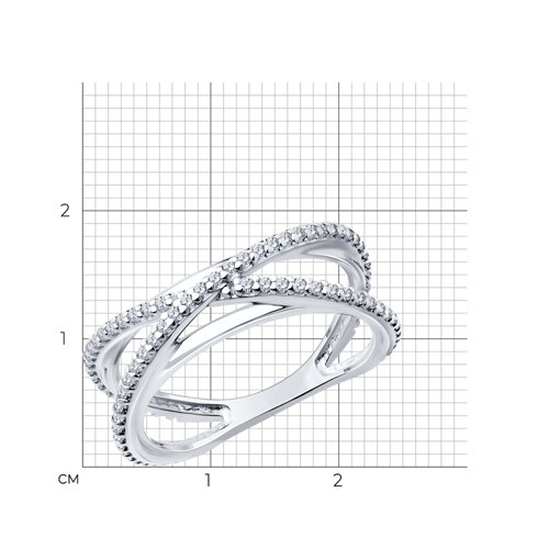 Кольцо из серебра с фианитами из серебро — вид 4