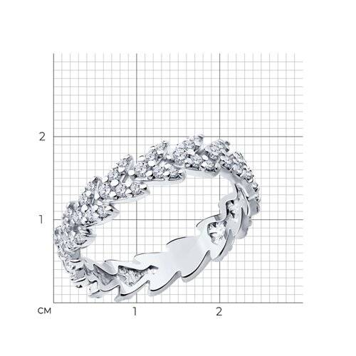 Кольцо из серебра с фианитами из серебро — вид 5