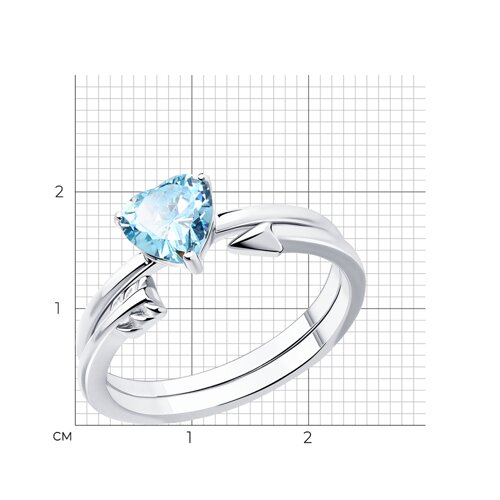 Кольцо из серебра с фианитом из серебро — вид 4