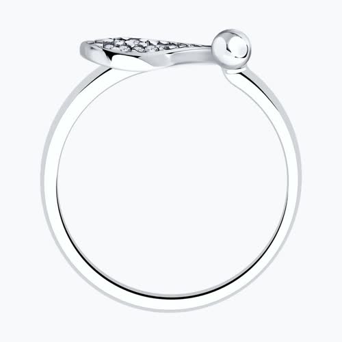 Кольцо из серебра с фианитами из серебро — вид 2