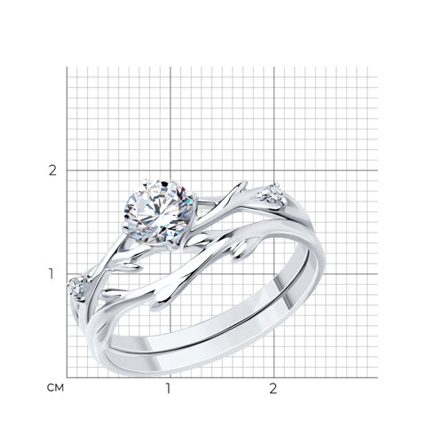 Кольцо из серебра с фианитами из серебро — вид 5