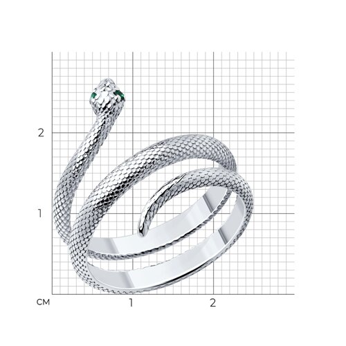 Кольцо из серебра с фианитами из серебро — вид 6